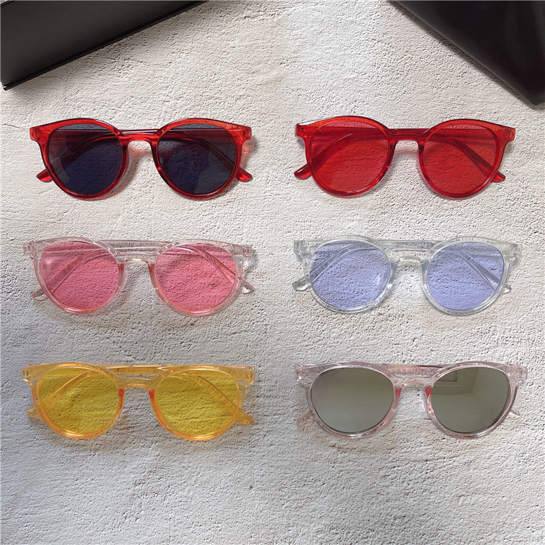 Fashion Solid Color PC UV400 Protection Round Frame Full Frame Women's Sunglasses display picture 1