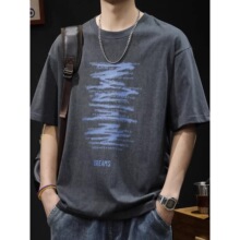 美式复古短袖t恤男士潮流衣服夏季2026新款大码潮牌男装薄款体恤