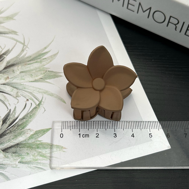 Horquilla de flor, color de flor puntiaguda, media corbata de tamaño mediano, agarre de pelo, pinza de cola de caballo alta, horquilla dulce esmerilada, hembra 4cm