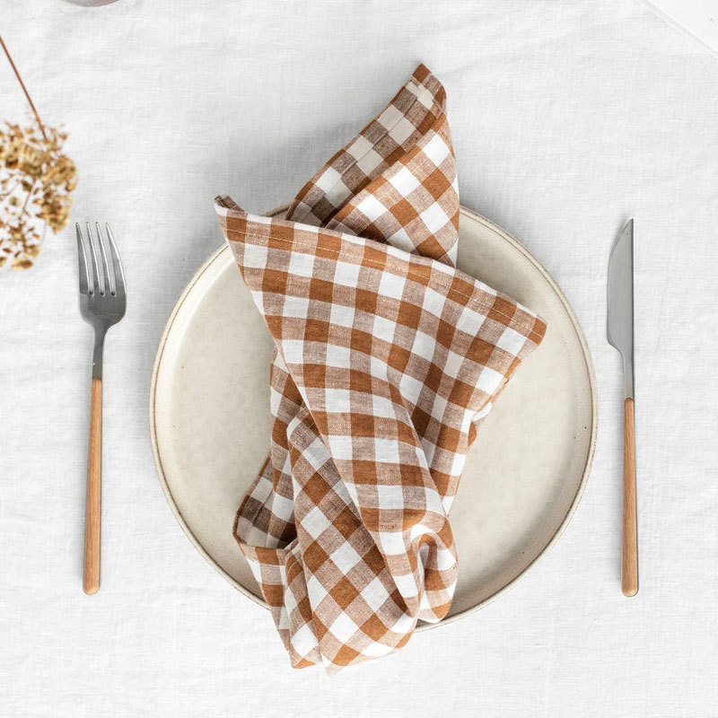 Ropa de lluvia francesa ins Lino puro servilleta paño de la boca hogar cuadrado llanura de gama alta Toalla de té japonés mantel al por mayor