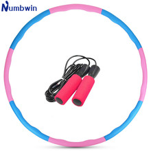 8节呼啦圈跳绳套装3米钢丝跳绳橡胶棉套轴承跳绳可拆卸随意呼啦圈