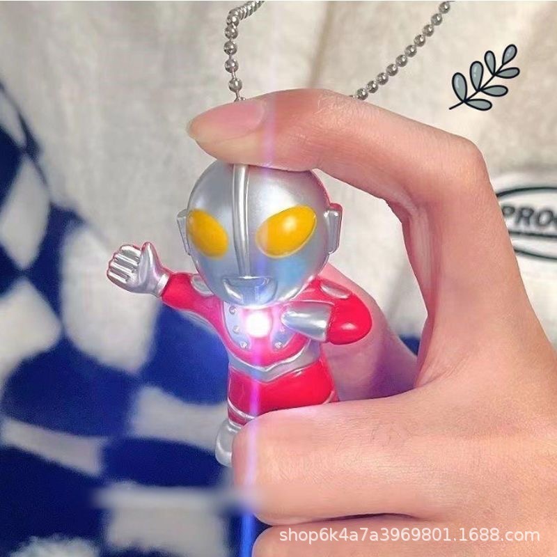 Popular Ultraman Necklace Tiktok Influencer Style Glowing Talking Toy Pendant Stall Wholesale Manufacturer
