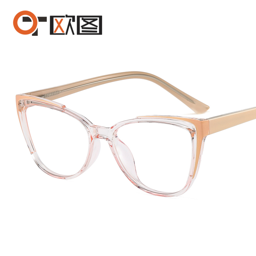 New glasses frame TR90 plate core anti-blue radiation anti-myopia cross-border European and American hawksbill 7006