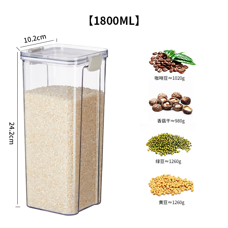 Tanque de sellado plástico de grado alimenticio dulces granos de café almacenamiento fresco caja de almacenamiento tanque de sellado a prueba de humedad cocina