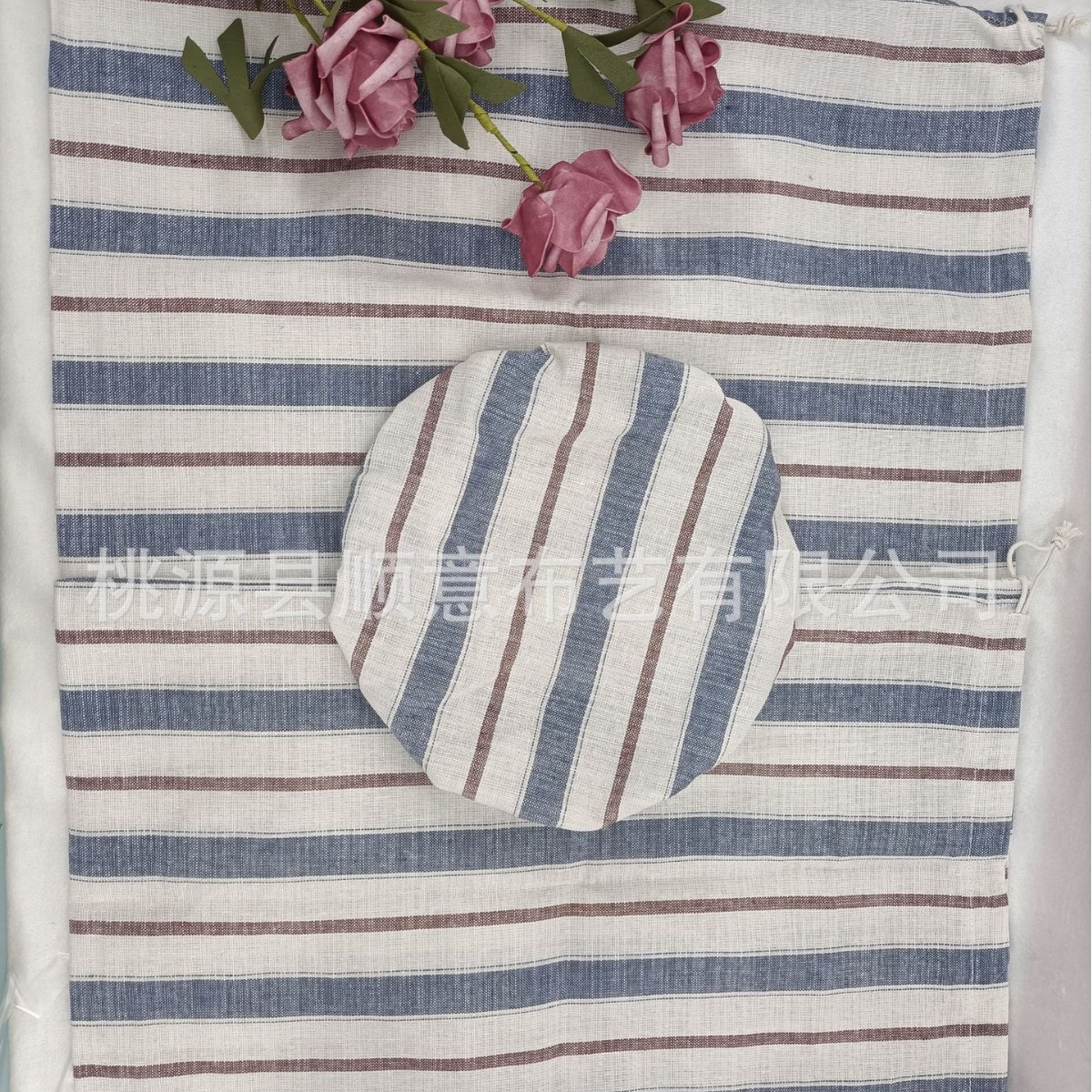 【现货+可定制】可反复使用条纹提花棉麻tpu法棍束口环保面包袋