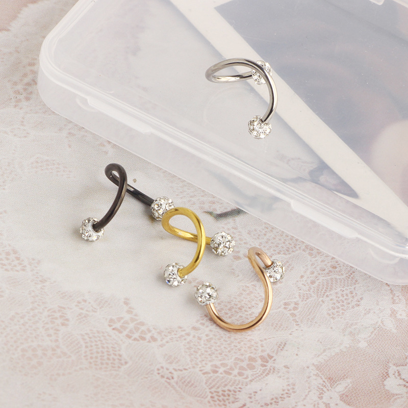 New Korean Geometric Star Stainless Steel Ear Stud 16G S Rod Body Piercing Jewelry detail image 10