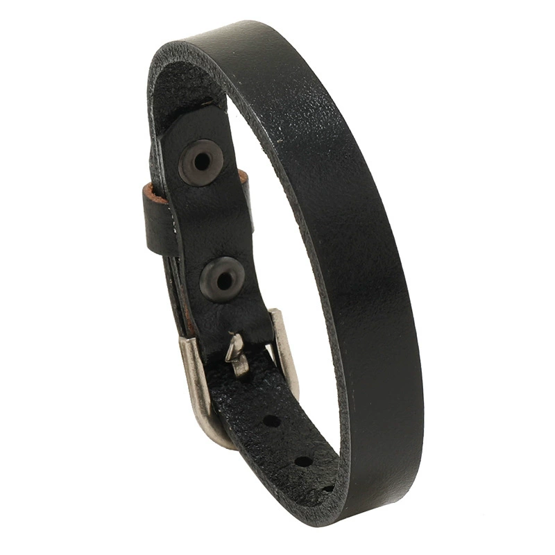 庞克 Retro multicoloured adjustable leather fashionable bracelet, men's accessory, simple and elegant design, European style