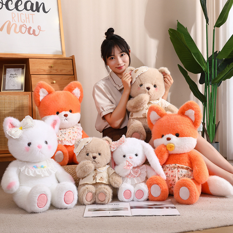 Bebé Animal de la historieta Panda cachorro Ragdoll muñeca juguete felpa los niños almohada para dormir con Playmate calmante regalo