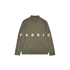FABRIC番司｜拉夫风羊毛混纺轻奢男士新款针织衫半拉链两穿领毛衣