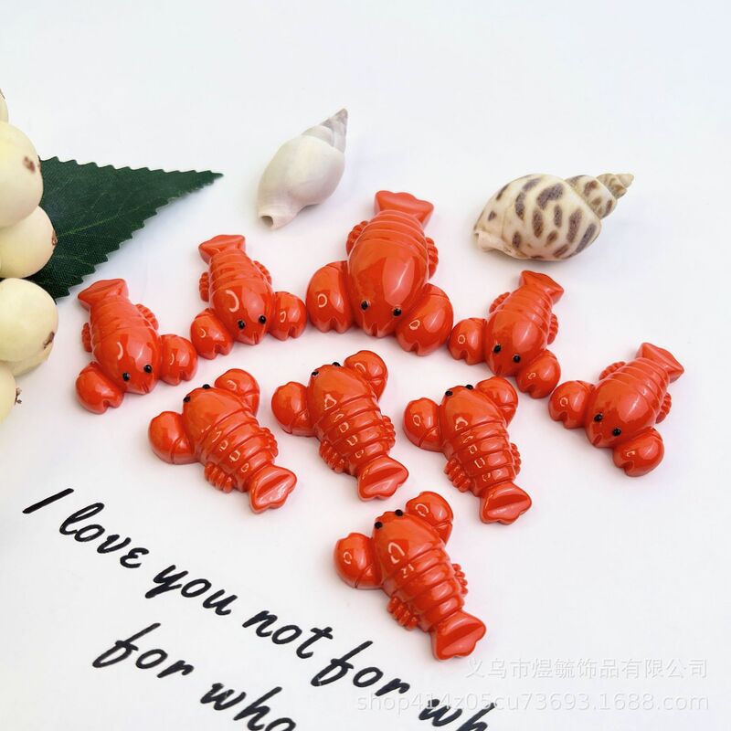 High-quality bright noodle crayfish conch seafood shell mussel cream glue pendant mobile phone case chain DIY resin accessories