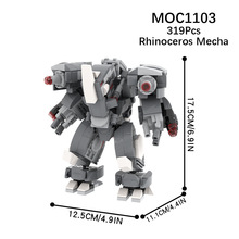 MOC创意系列 MOC1103犀牛机甲 拼装积木玩具袋装