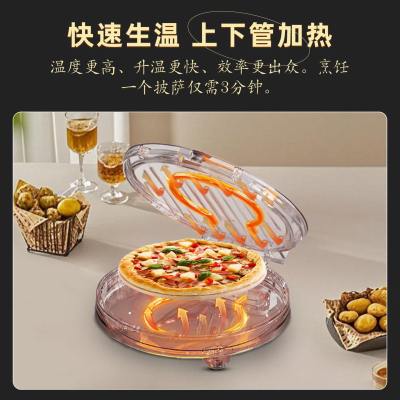 クロスボーダーピザマシン キッチン家庭用電気パン焼き器 電気ピザオーブン 両面パン焼き機 オーブン 220V欧州規格 110V|undefined