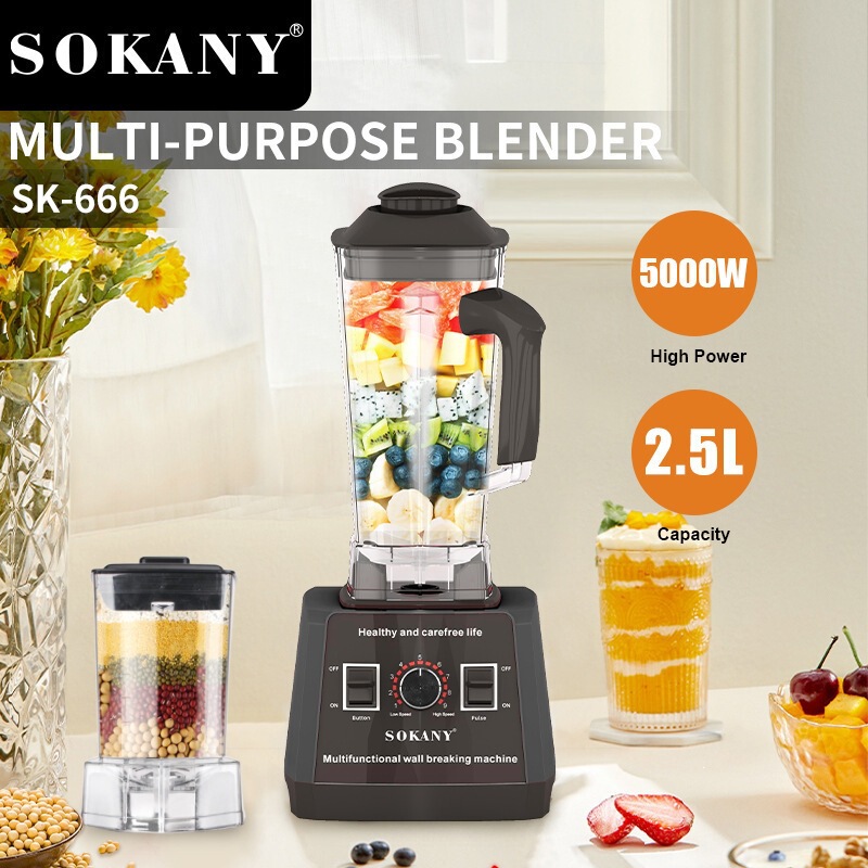 SOKANY666 commercial-grade blender, a 2-in-1 ice-crushing and food processor for home use, a multi-purpose blender SOKANY666 commercial-grade blender, a 2-in-1 ice-crushing and food processor for home use, a multi-purpose blender