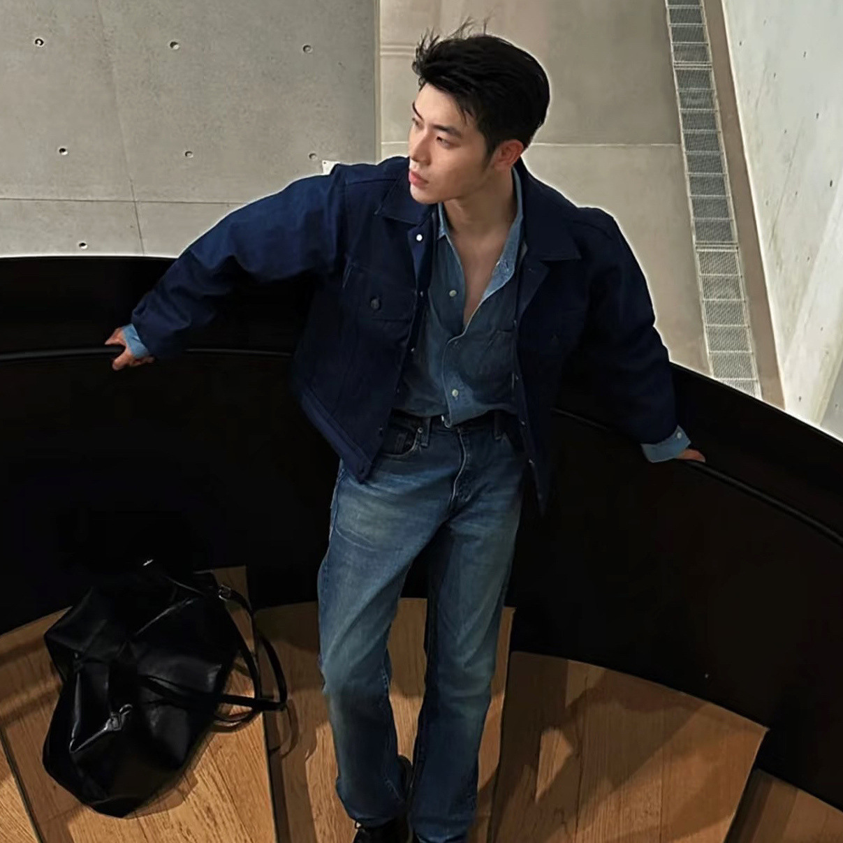 0C0212, Men's Autumn and Winter Brushed Straight Tapered Jeans