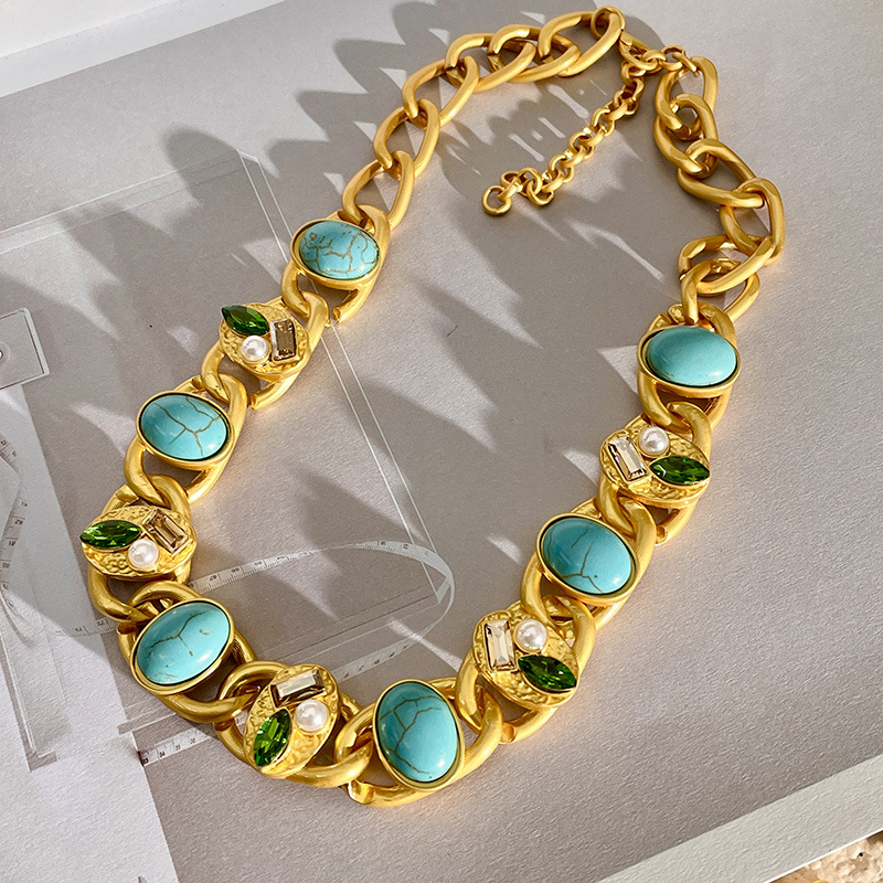 49g Weight Bracelets, Necklace Classification 1 Piece Quantity Holiday, Tea Party Occasion Artificial Crystal Material Geometric Pattern Women's Gender Classical, Retro Style Classical Retro Geometric Artificial Crystal Women's Bracelets Necklace 11