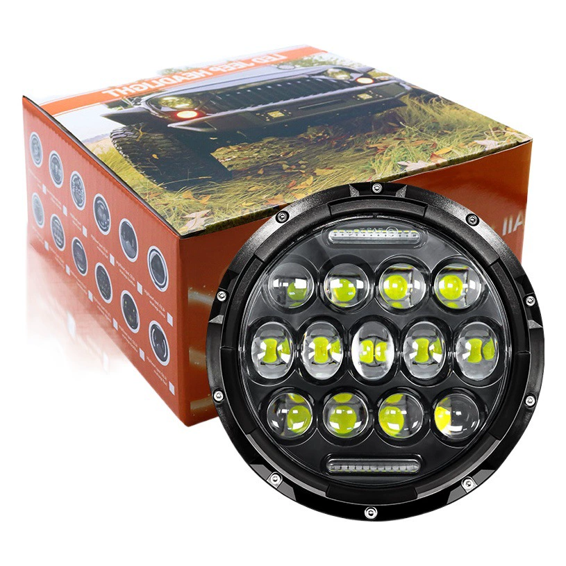 7-дюймовая фара Harley Shepherd с 13 бусинами 75 Вт с линзой для мотоцикла, внедорожника, встроенная фара H4, дальний и ближний свет