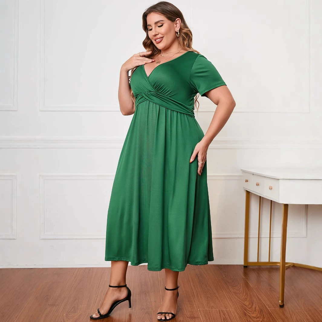 Платье, элегантная длинная юбка, европейский стиль, для импорта,_plus size_, оверсайз