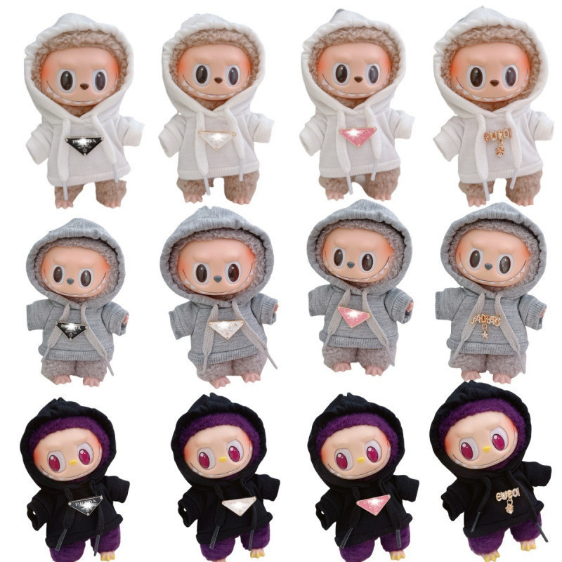 Labubu Doll Clothes Vinyl Blind Box Pendant First and Second Generation 17cm Doll Clothes Big Brand Trendy Casual Sweatshirt