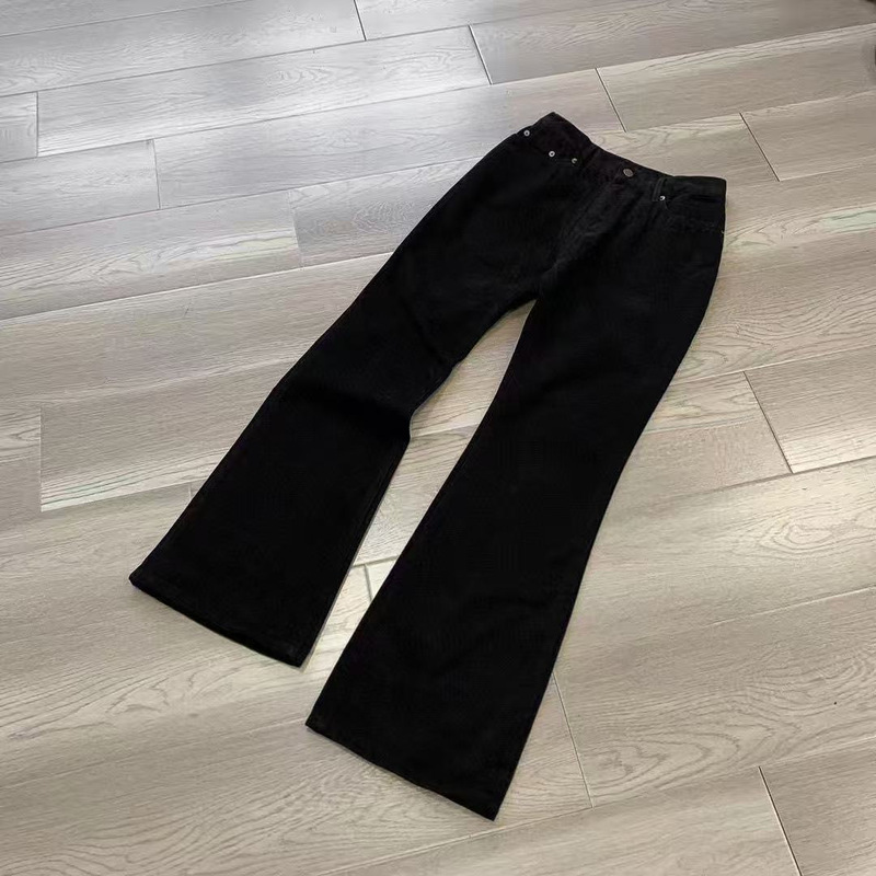[Ready Stock] Independent Paris Bootcut American High Street Slimming Look Washed Brushed Black Jeans
