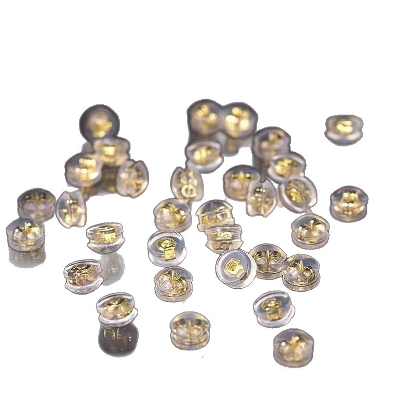 18K Gold-Filled Hamburger Ear Plugs and Ear Plugs Accessories Transparent Environmentally Friendly High-Grade Silicone Earring Plugs DIY Earring Material