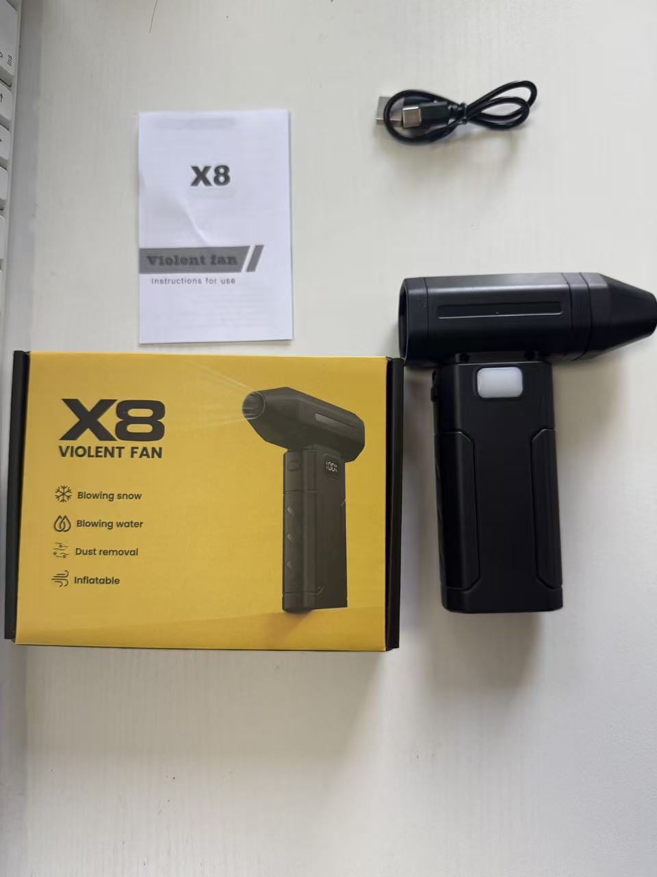 Nuevo x8 ventilador portátil de alta velocidad portátil de carga al aire libre secador de agua violento gran turbina gran volumen de aire