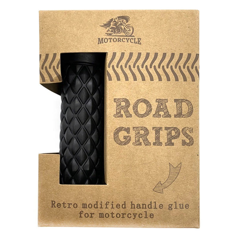 Venta al por mayor motocicleta agarre TPU vintage manija cubierta rombo mango pegamento universal rombo manija cubierta Retro
