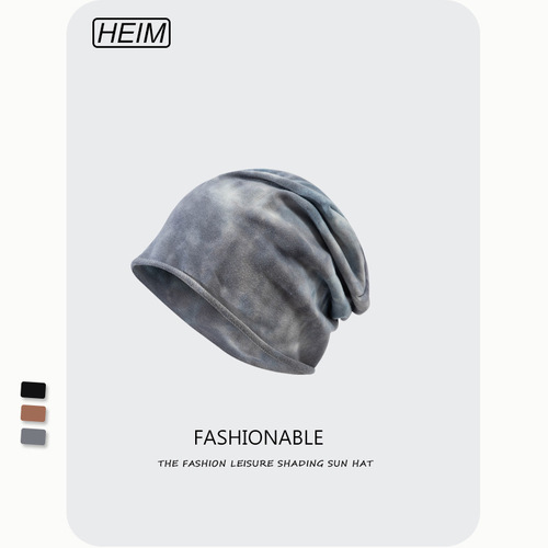 Japanese trendy Korean niche tie-dye pile hat thin Baotou hat versatile fashion confinement hat men and women headscarf hat