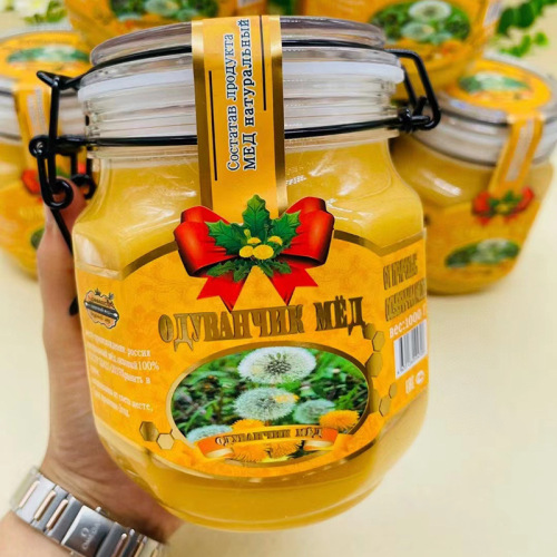 Russian imported golden dandelion honey 1000g bottled honey office snack drink