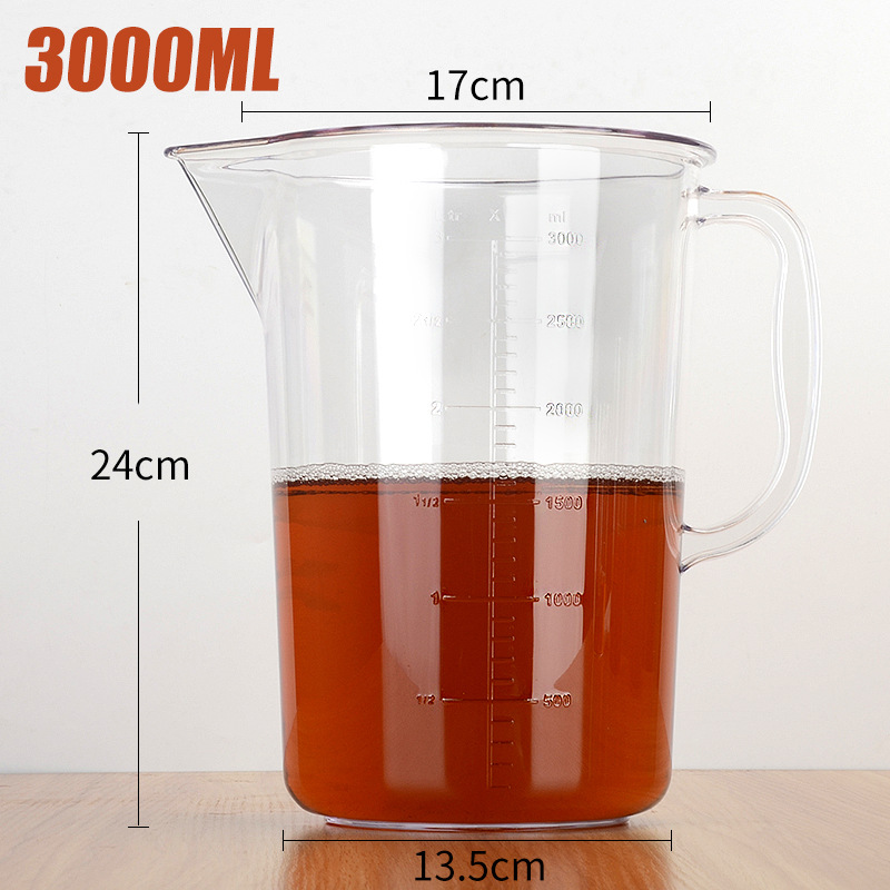 3000ML PC 측정 컵 두꺼운 낙하 방지