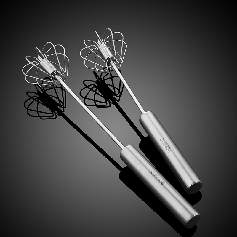 Stainless Steel Semi-automatic Egg Whisk Handheld Baking Mixer_voghion.com