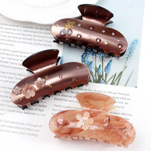 宝光春夏款饰品满钻时尚超仙带钻抓夹亚克力发饰少女简约盘发发夹