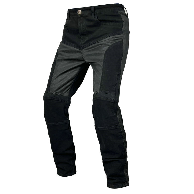 Pantalones vaqueros de la motocicleta al por mayor pantalones de la motocicleta respirables del acoplamiento del verano de los hombres arriba y abajo de las rodilleras ajustables pantalones de carreras resistentes a la caída