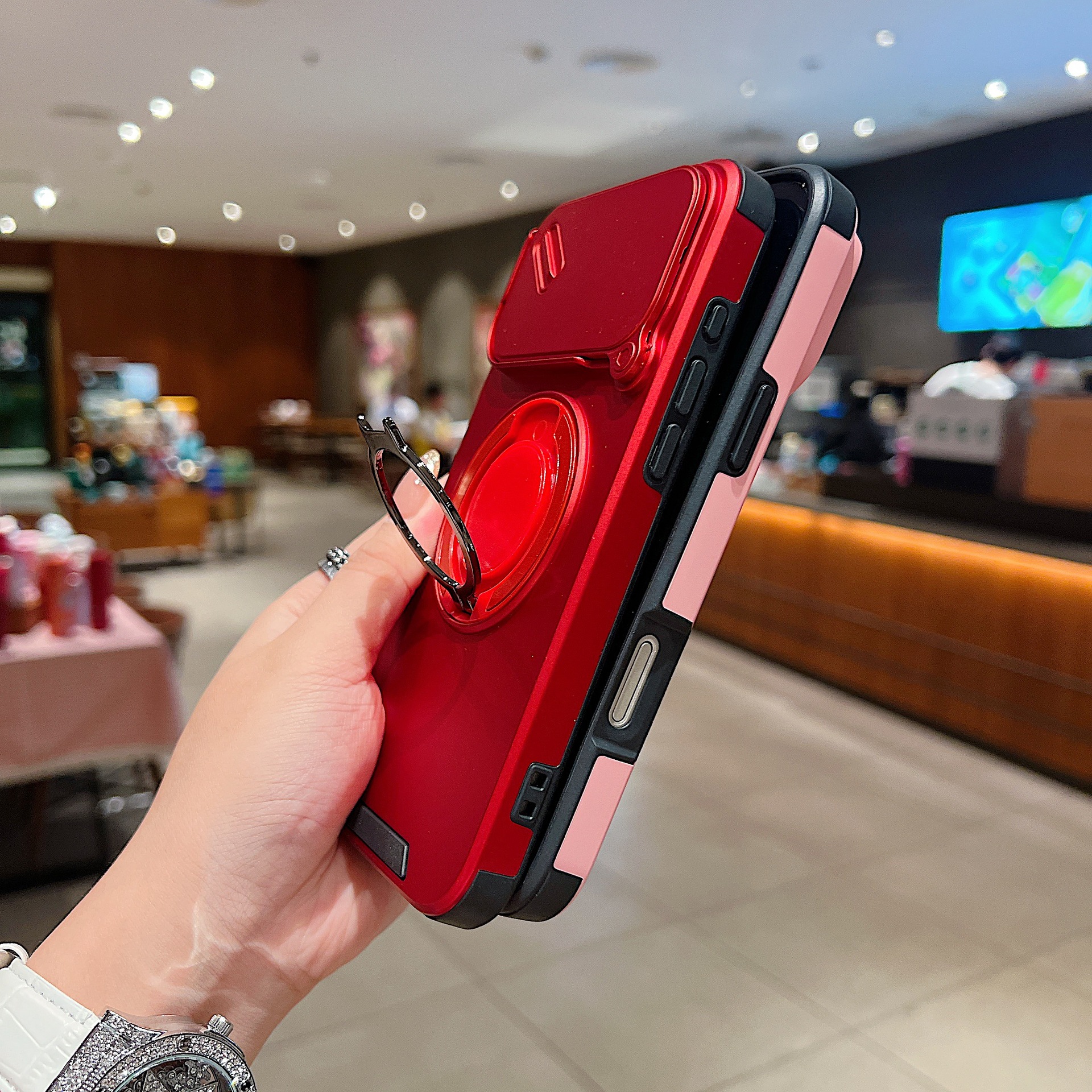 Compatible With IPhone 17 Max Lingke Phone Case 16 Pro Push Window Stand 15 Shockproof 14 Protective Cover_voghion.com