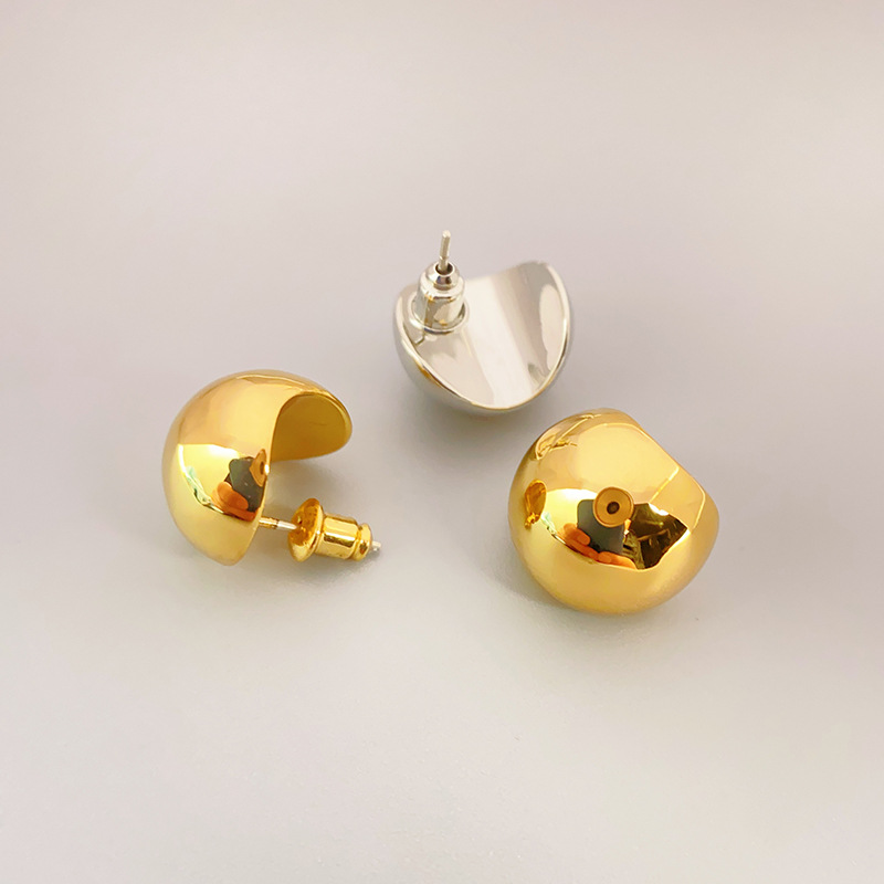 新款光面實心小燈泡造型氣質耳釘韓國輕奢高質量925銀針耳釘批發