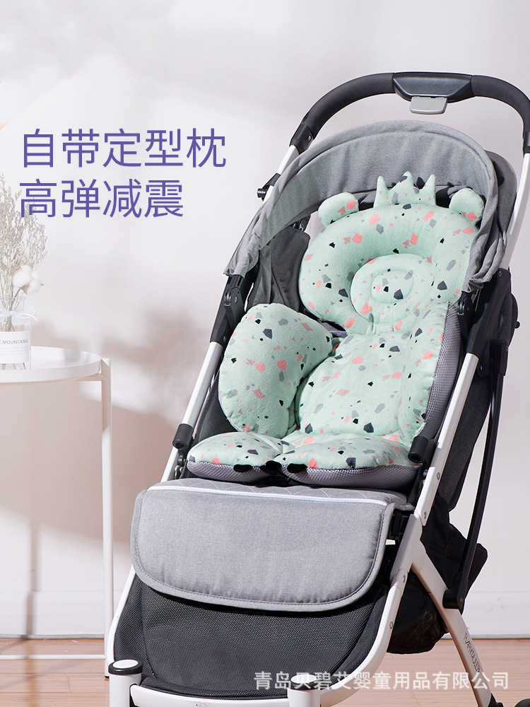 婴儿车垫子秋冬宝宝推车坐垫棉垫四季通用童车垫可折叠软垫