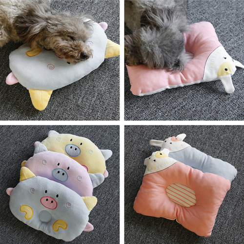 Pet dog sleeping pillow Cute pig pattern protects cervical spine deep sleep dog and cat pillow