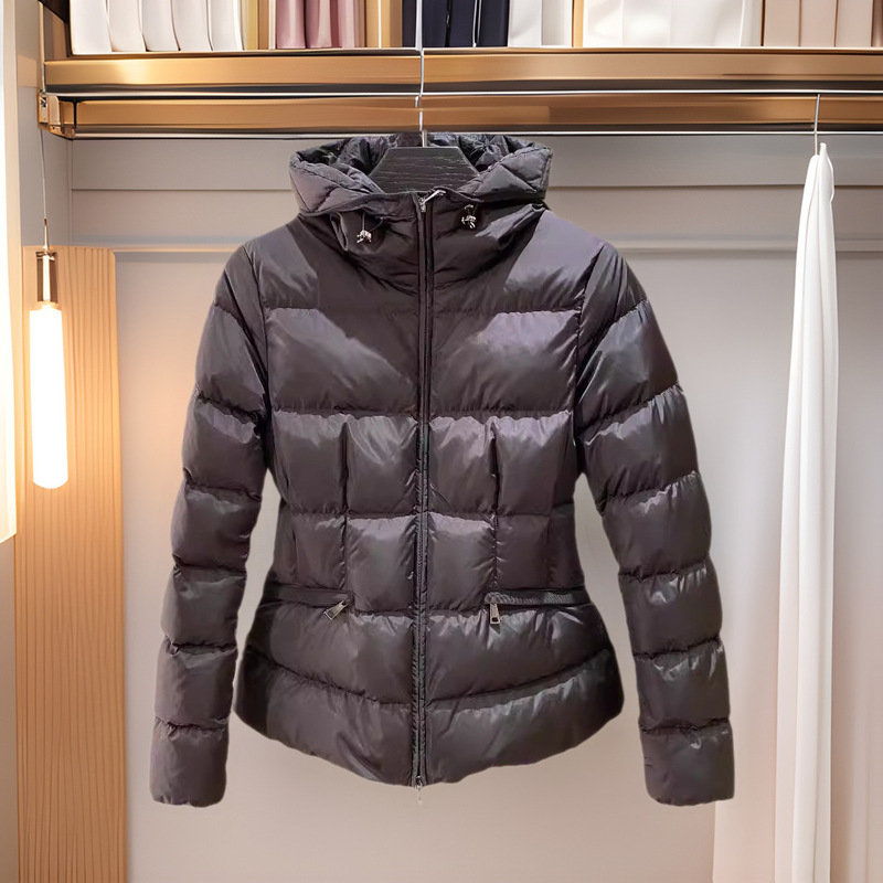 High version of Mengjia 24 new armband women's waist down jacket women's warm masked hooded down jacket coat