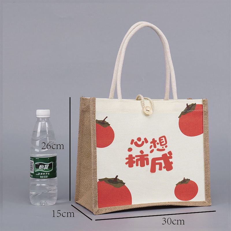 Bolsas de lino personalizadas Renacimiento DIY bolsa de compras de yute Bento impermeable gran capacidad no impresa bolsa de lino image 29