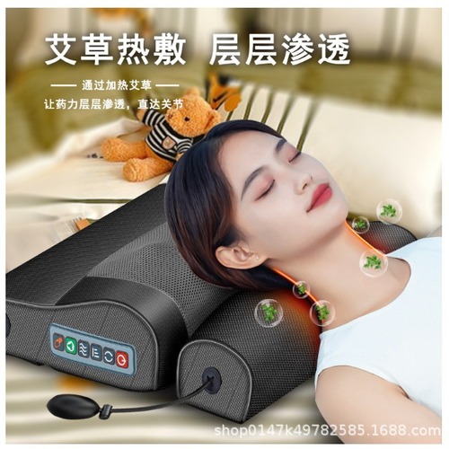 Rubbing Massage Pillow for Neck, Waist, and Back - Multi-functional Lumbar Massage Cushion, Cervical Massage Device, Therapeutic Massage Machine