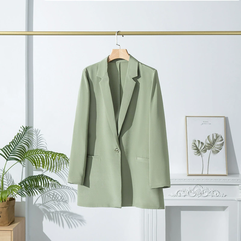 Silk autumn classic suit jacket, long-sleeve, oversize