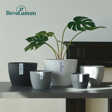新款热植花盆环保黑胶塑料花盆树脂桌面多肉简约蝴蝶兰套盆盆栽盆