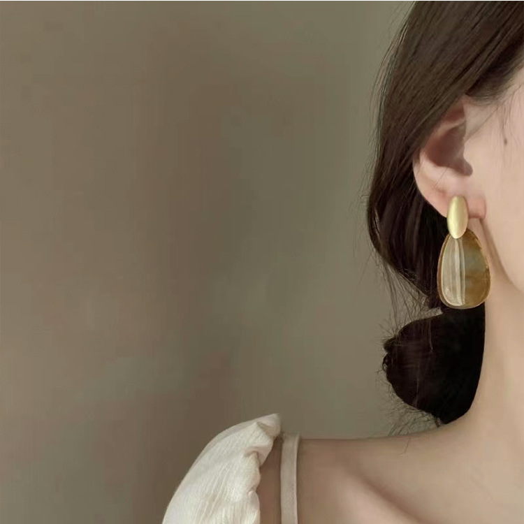 Wholesale Jewelry Retro Marble Resin Drop Earrings display picture 3