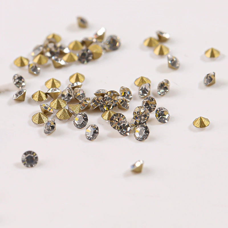 Имитация чешских страз с синим основанием, круглые, с заостренной задней частью, белые стразы, аксессуары для нейл-арта, стеклянные аксессуары оптом.