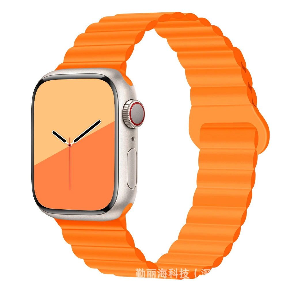 Силиконовый магнитный ремешок для Apple Watch iWatch 10/AppleWatch 9, двухцветный, размеры 38/40/41 & 42/44/45/49 мм