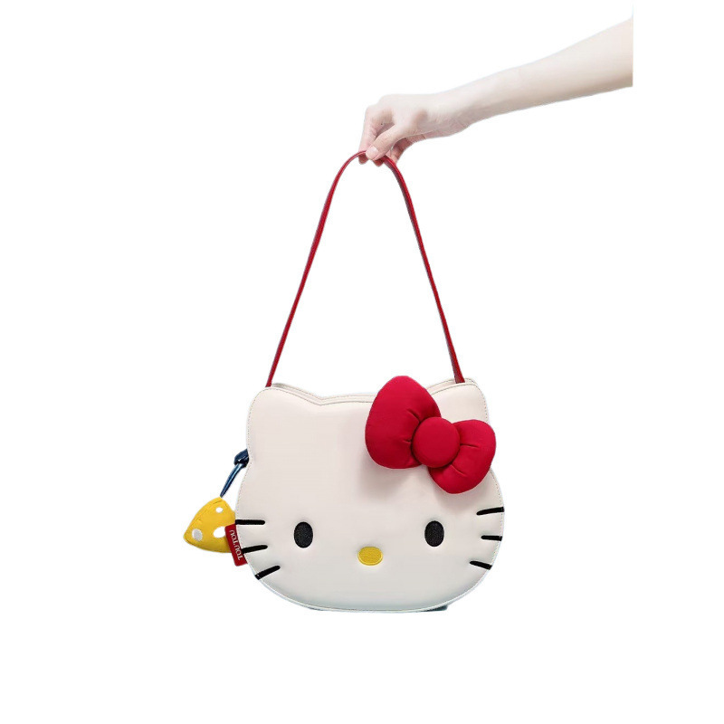 新しい猫頭型レディースショルダーバッグ漫画少女かわいいハローキティバッグ大容量バッグ|undefined