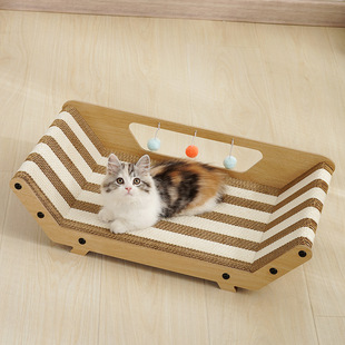 Colorful chaise bed cat scratch board scratch-resistant wear-resistant simple atmospheric corrugated paper log cat color corrugated paper scratch-resistant