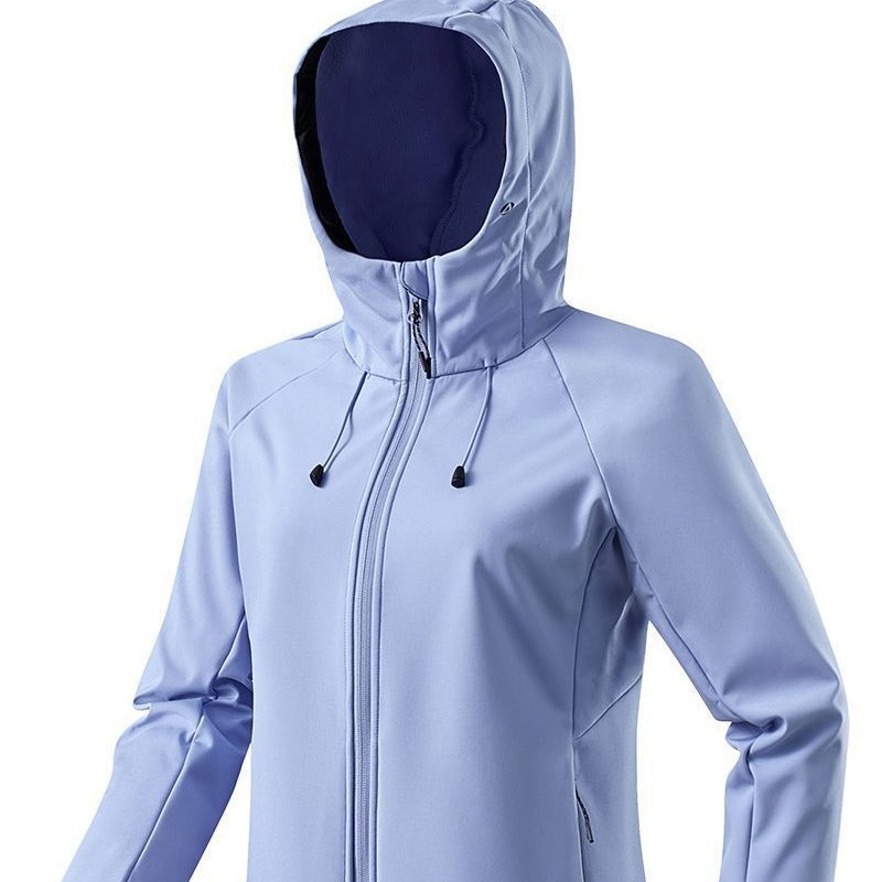 Capa de asalto de cáscara blanda chaqueta deportiva al aire libre a prueba de viento impermeable pareja encapuchada chaqueta de hombre y mujer un cabello