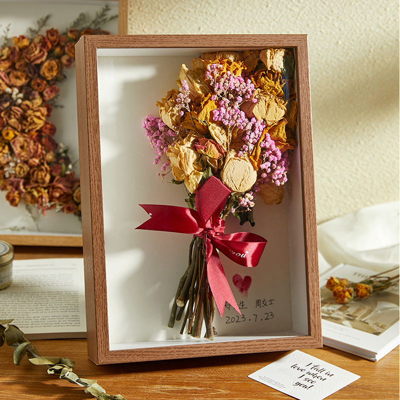 High-value Dried Flower Photo Frame Decoration Home Photo Frame Solid Wood Table Complete Size Picture Frame Diy Frame