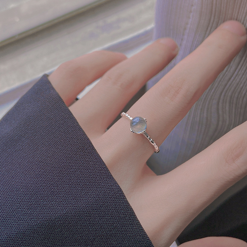 S925 Sterling Silber Mondsteinring Für Damen Schlichtes Design_voghion.com