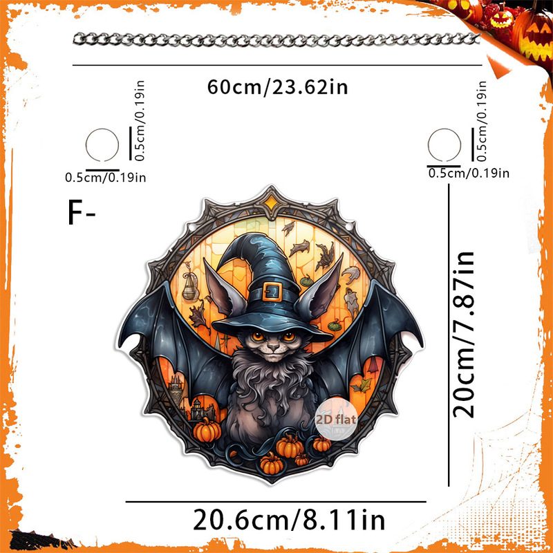クロスボーダーハロウィン装飾邪悪なカボチャヘッド 2D アクリルディスクペンダントカラフルな窓装飾ポーチ吊りペンダント|undefined